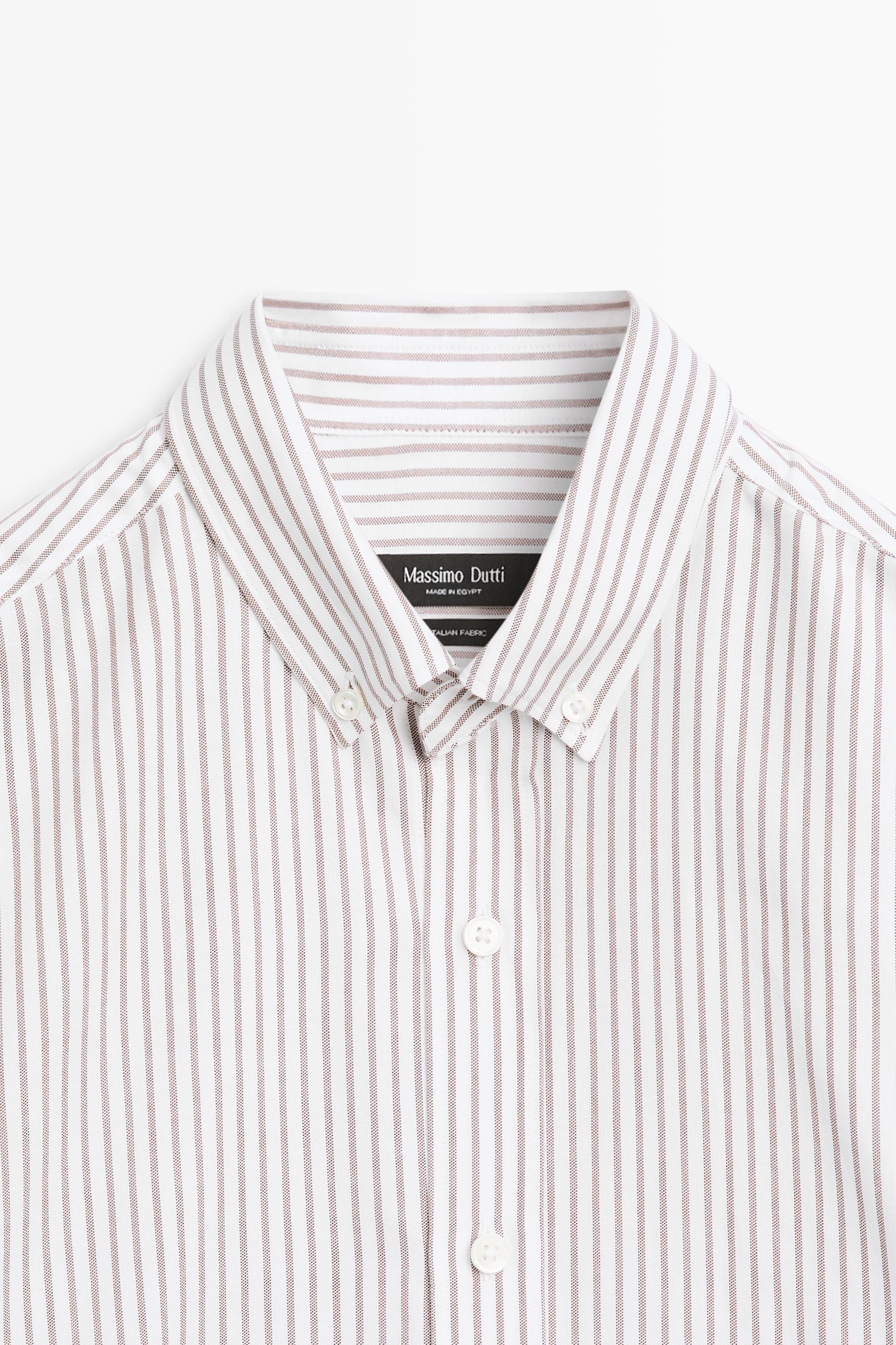 100% cotton regular fit striped shirt